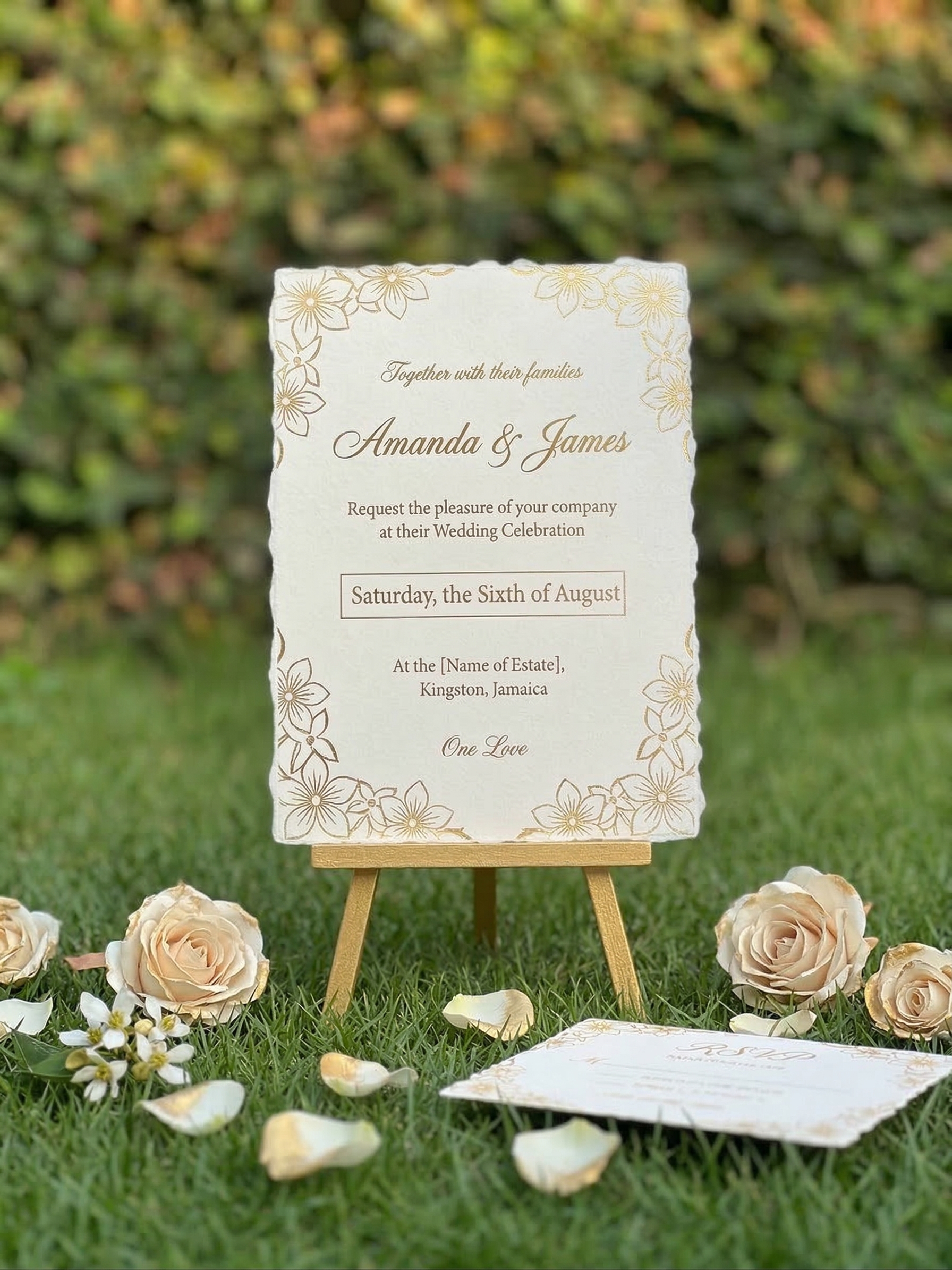 Elegant wedding invitation design by Lulu's Workshop